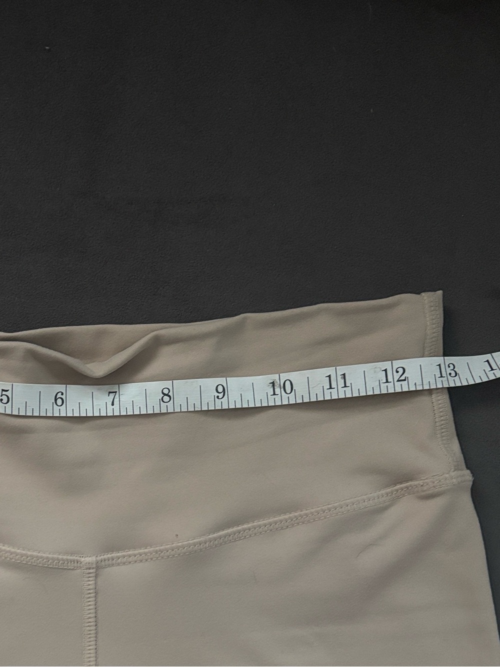 High-Waist Beige Tan Khaki Thirty Years Women's Active Biker Bike Shorts - Picture 4 of 6